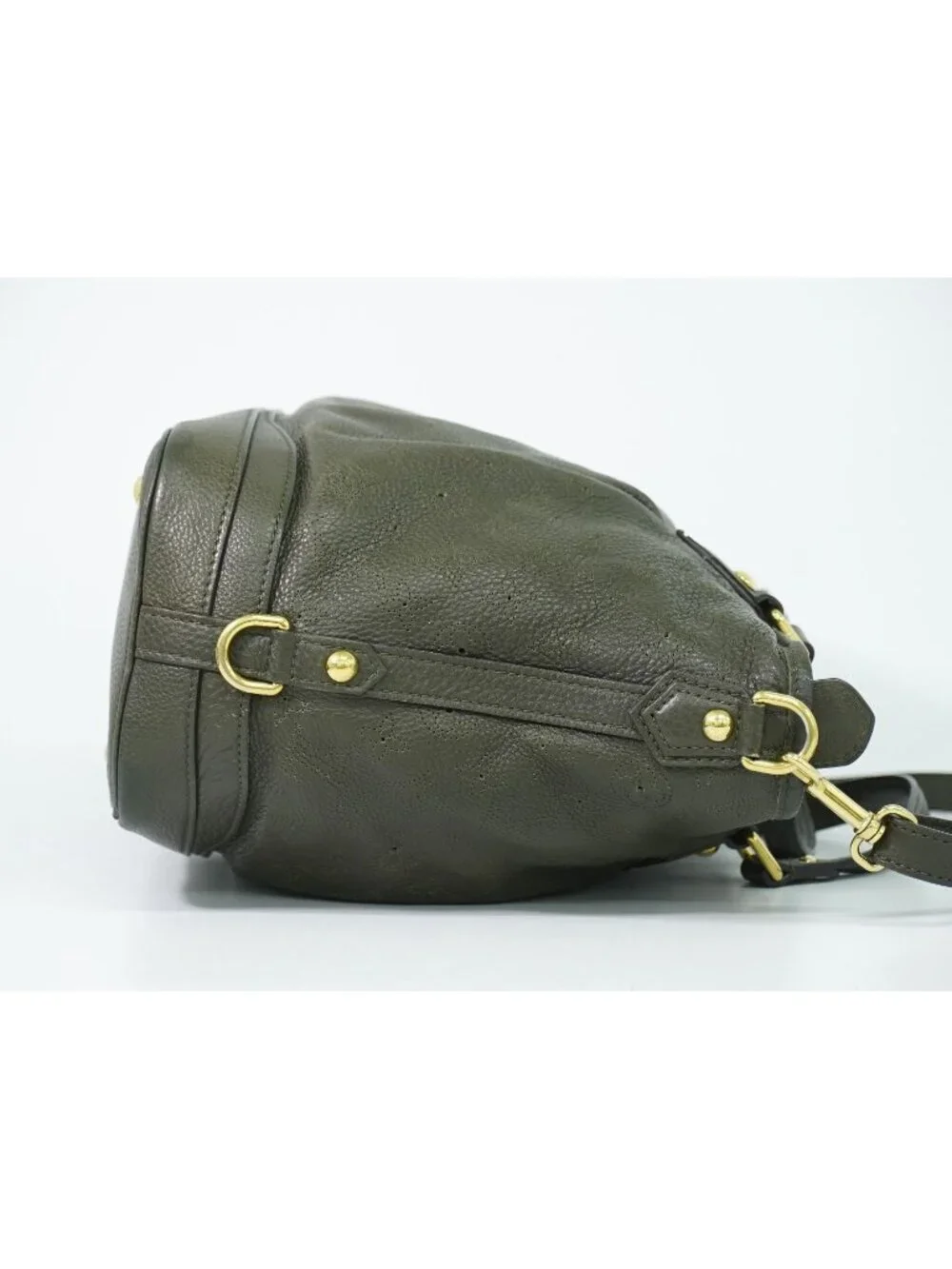 Louis Vuitton LV Stella PM Mahina Leather 2-Way Shoulder Bag Emroad Khaki